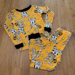 Disney Halloween 5T 100% Cotton Long Sleeve Pajama Set Mickey Minnie Mummy